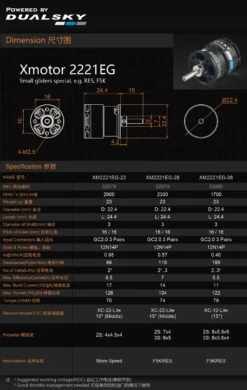 Dualsky XM2221EG-22 2900 RPM/V 23g Outrunner -RC Models Store dualsky xm2221eg 22 2900 rpm v 23g outrunner 50
