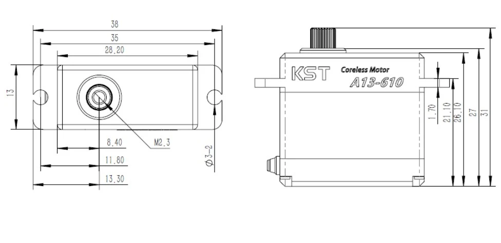 KST A13-610 Servo - 9.0Kg.cm 0.10s 24.0g 13mm 10 KST A13-610 Servo - 9.0Kg.cm 0.10s 24.0g 13mm - Image 8