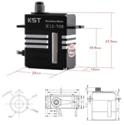 KST X12-708 Brushless Servo - 9.3Kg.cm 0.07s 21.3g 12mm -RC Models Store kst x12 708 brushless servo 9 3kg cm 0 07s 21 3g 12mm 70
