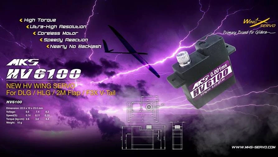 MKS HV6100 Servo - 3.4Kg.cm 0.10s 9.8g 10mm 6 MKS HV6100 Servo - 3.4Kg.cm 0.10s 9.8g 10mm - Image 4